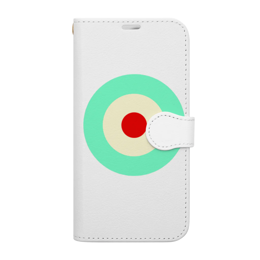 CORONET70のサークルa・ペパーミント・クリーム・赤 Book-Style Smartphone Case