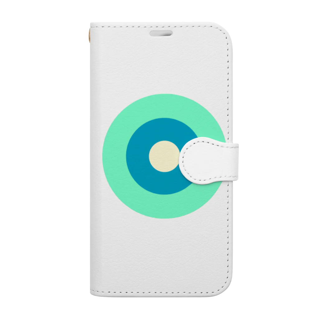 CORONET70のサークルa・ペパーミント 水色4・ クリーム Book-Style Smartphone Case