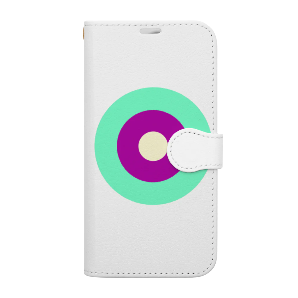 CORONET70のサークルa・ペパーミント・パープル2・クリーム Book-Style Smartphone Case