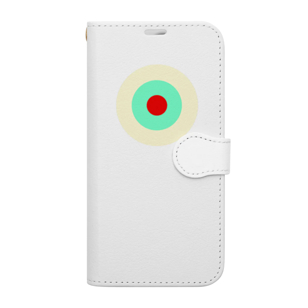 CORONET70のサークルa・クリーム・ペパーミント・赤 Book-Style Smartphone Case