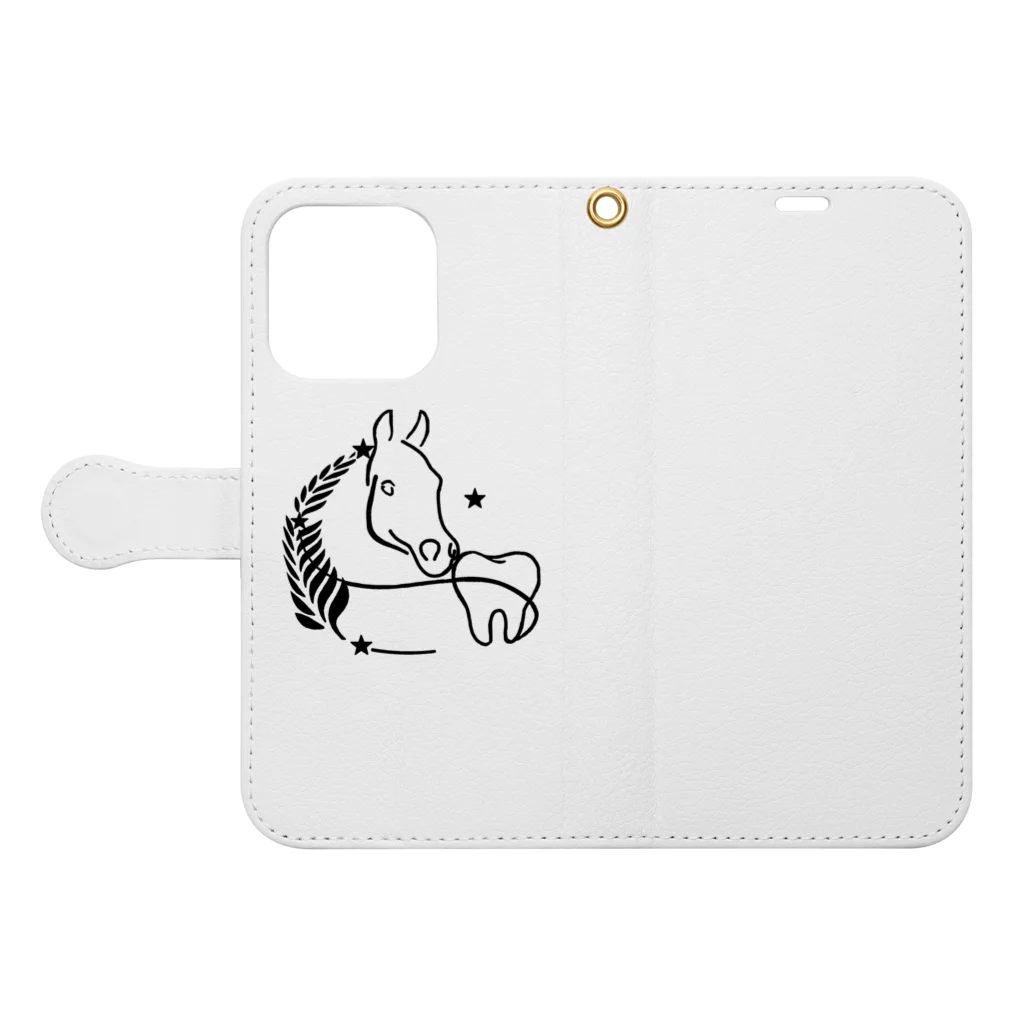 MANAIA EQUINE DENTALの歯医者オリジナル Book-Style Smartphone Case:Opened (outside)