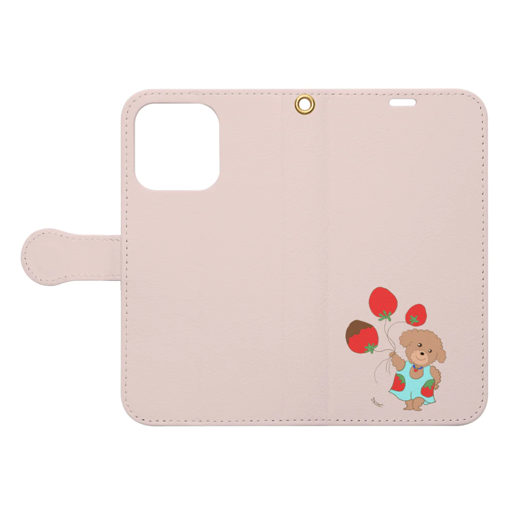 Berry & Pursers®︎ の《チョコっと🎈バル〜ン》 Book-Style Smartphone Case:Opened (outside)