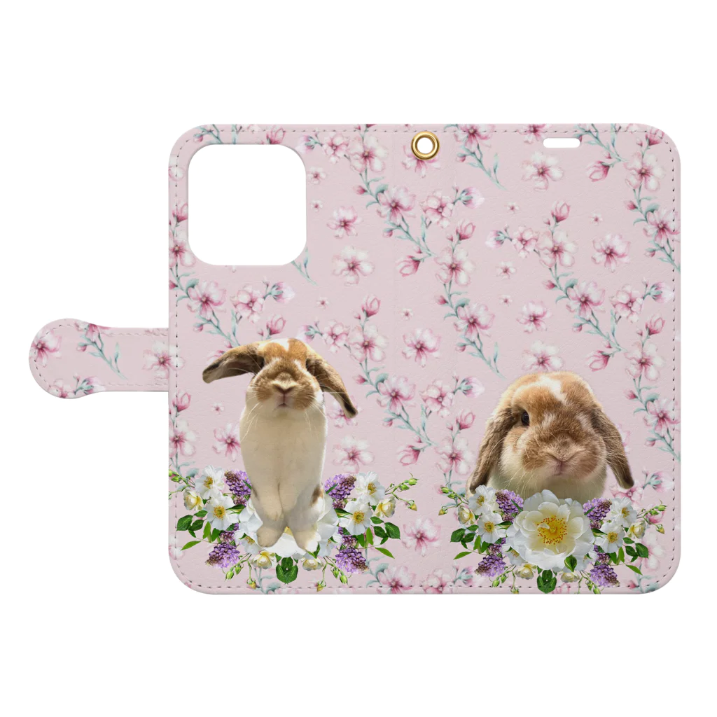 wonder land sweetのひまりちゃん春のお散歩 Book-Style Smartphone Case:Opened (outside)