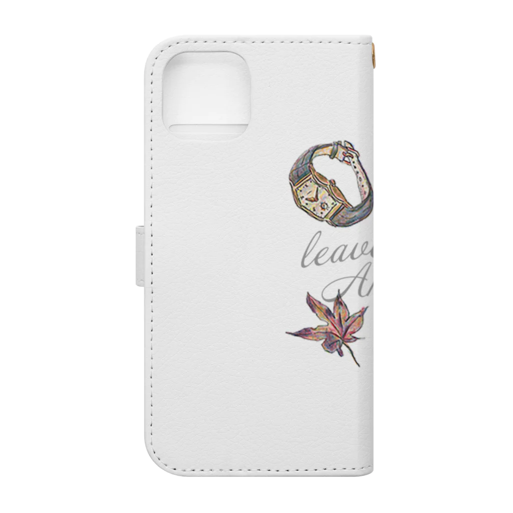 ブルーウォッチのleaves and Antique Watches Book-Style Smartphone Case :back