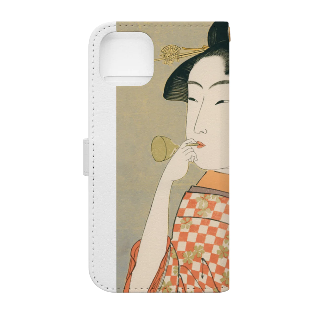 寿めでたや(ukiyoe)のUkiyoe　Utamaro Book-Style Smartphone Case :back