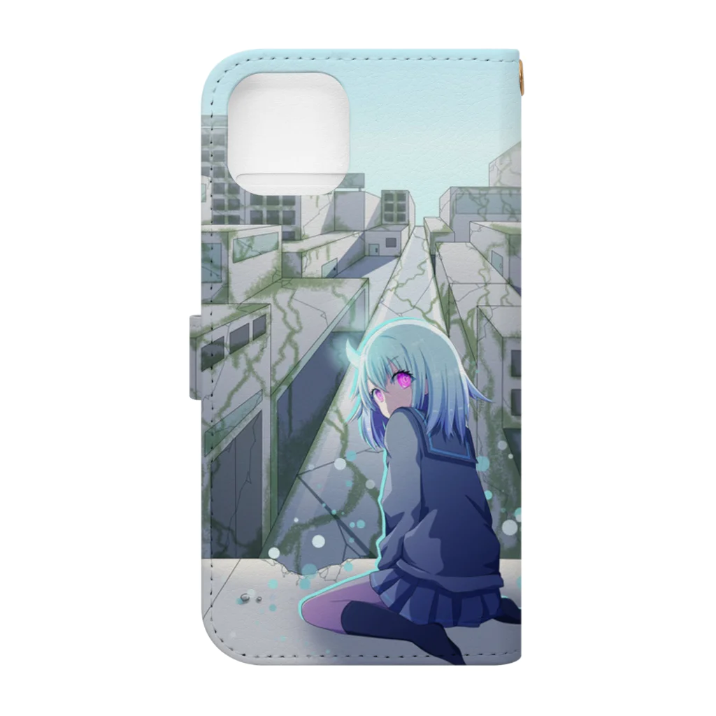 ぷωて( •́ .̫ •̀ و(و "の廃酸性 Book-Style Smartphone Case :back