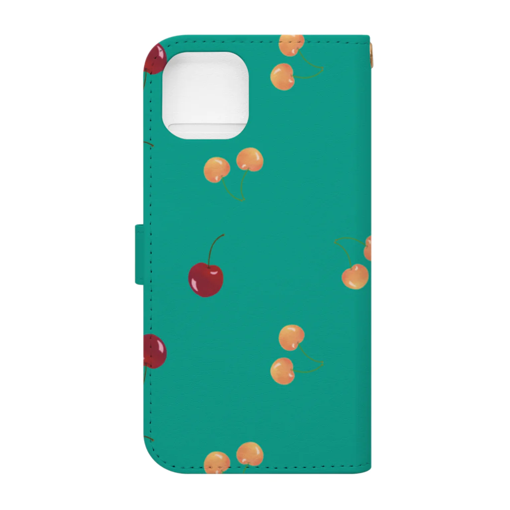 杜の魚のさくらんぼチェリー Book-Style Smartphone Case :back
