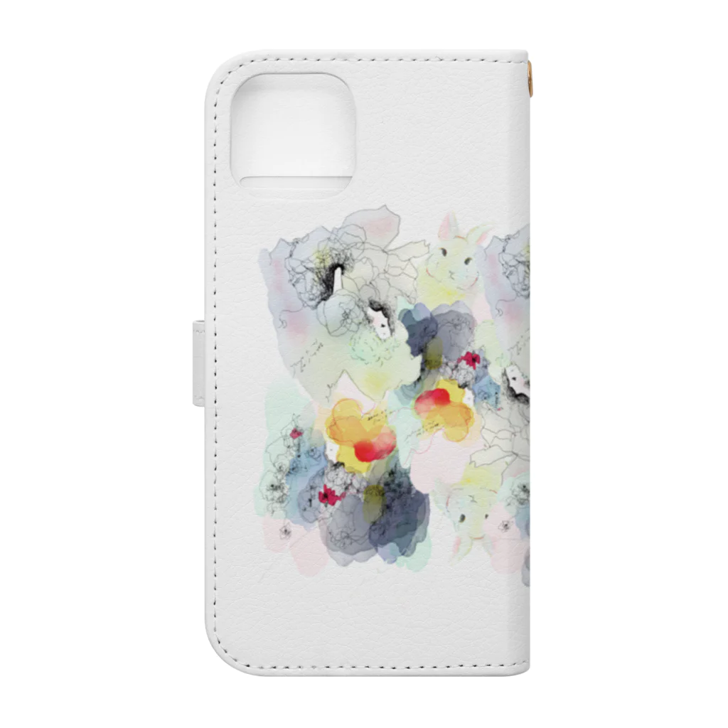 Fille et chatの親密な夜更かし Book-Style Smartphone Case :back