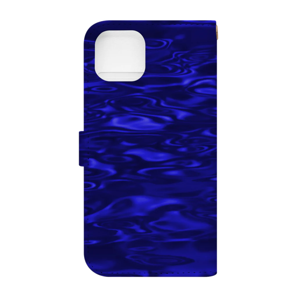 下田村のwater surface 009 navy blue 手帳型スマホケースの裏面