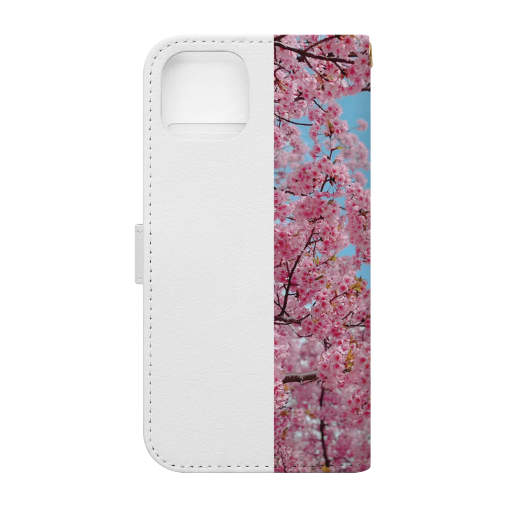 珠沙ฅ^•ﻌ•^ฅのスマホケース(桜) 手帳型スマホケースの裏面