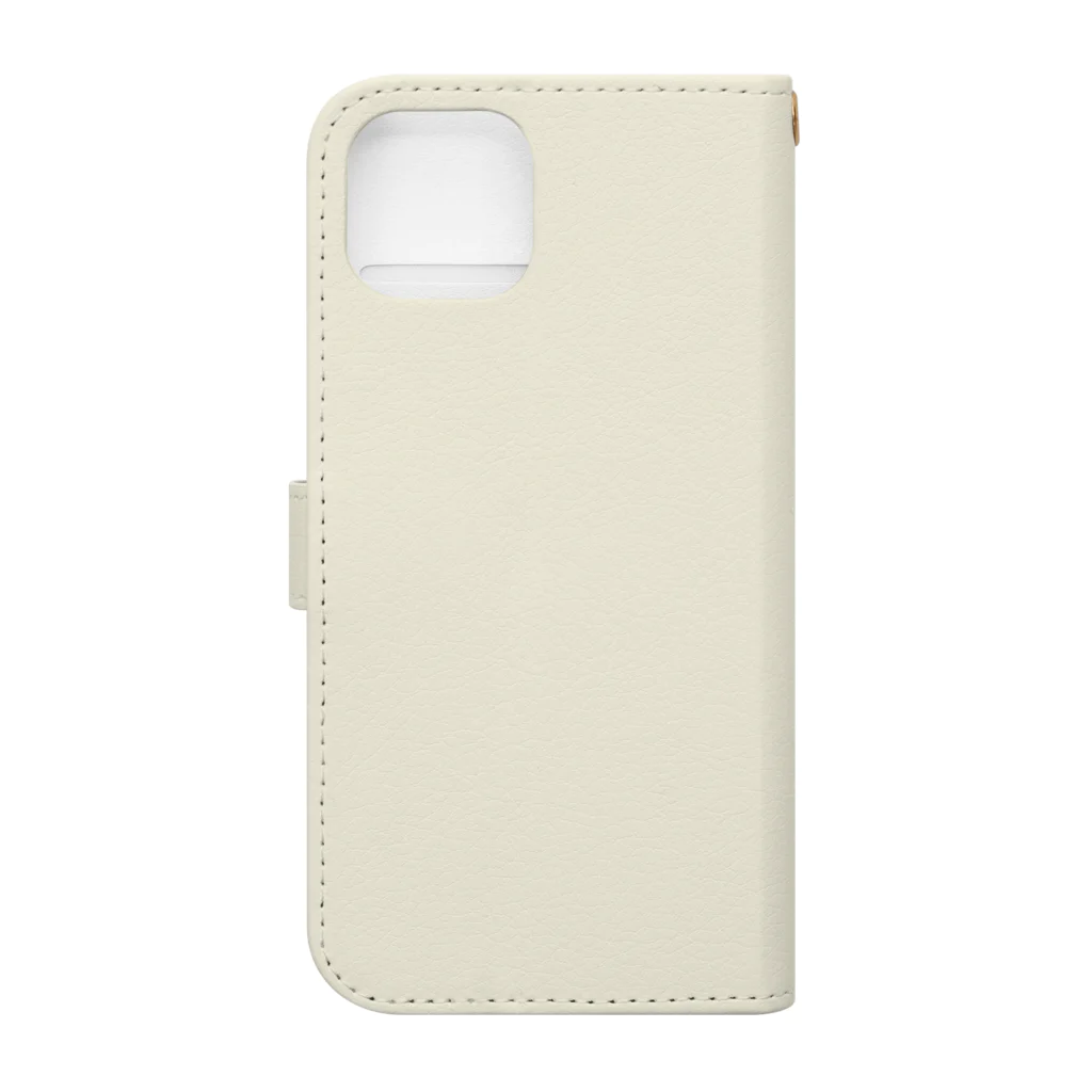 つむぎちゃん☁️*⋆のもこもこのおやすみ手帳型スマホケース（ホワイト） Book-Style Smartphone Case :back