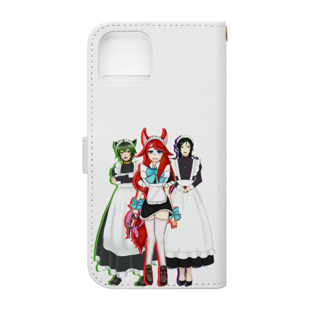 🟢深海通販所🦂のメイド元三兄弟 Book-Style Smartphone Case :back