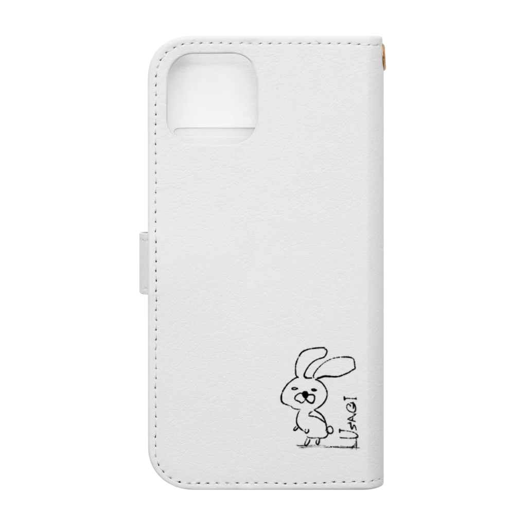 秘密の夏乃介のウサギ(小さいスマホ用) Book-Style Smartphone Case :back
