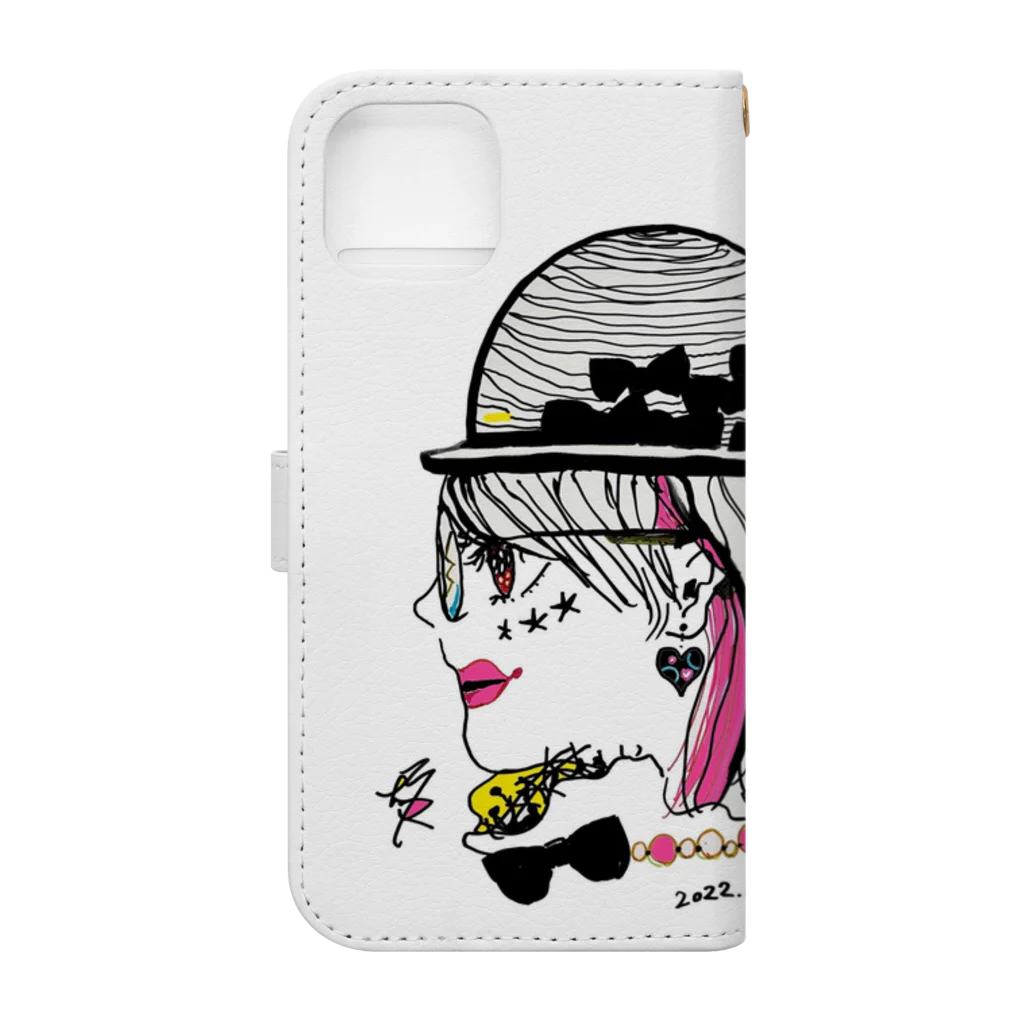 mikyacraft MIKA💓🌟赤い心臓の道化のみかちゃん Book-Style Smartphone Case :back