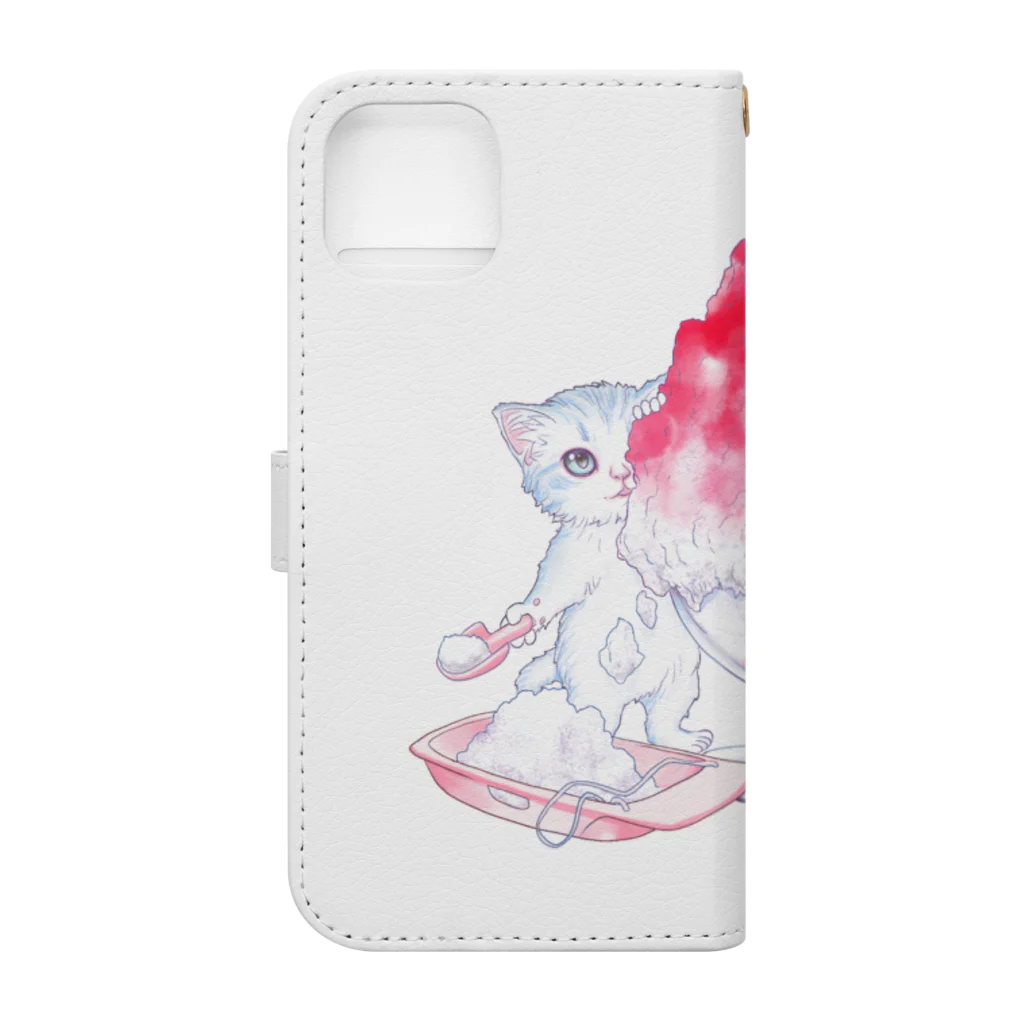 nya-mew（ニャーミュー）のかき氷大好き Book-Style Smartphone Case :back