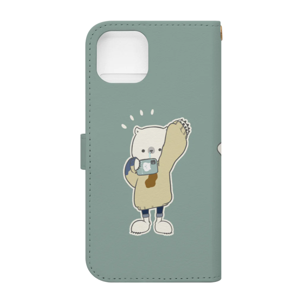 sasamizuのシロクマのシミ子カバー Book-Style Smartphone Case :back