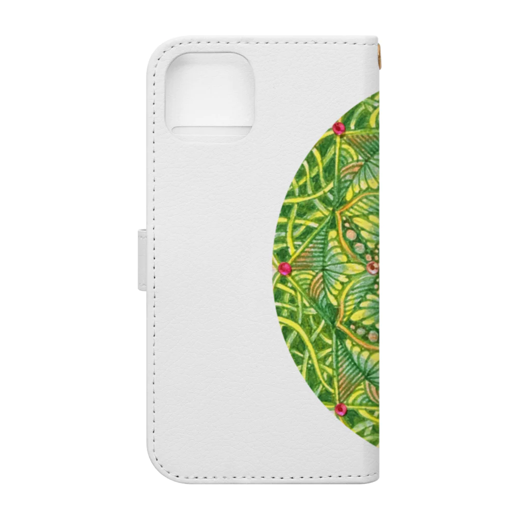 じぱんぐる-zipangle-のmandala-もりのなか Book-Style Smartphone Case :back