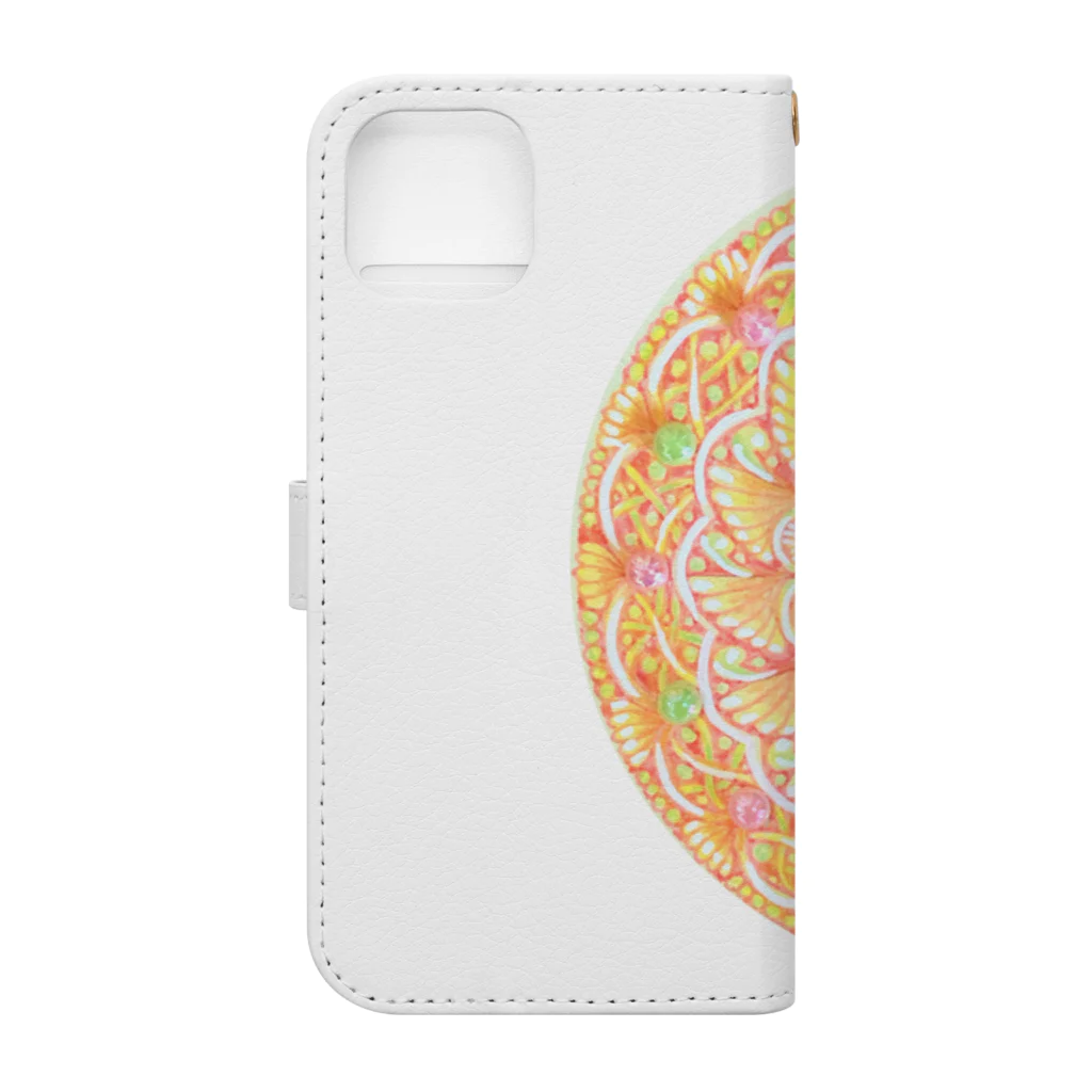 じぱんぐる-zipangle-のmandala-ふわり Book-Style Smartphone Case :back