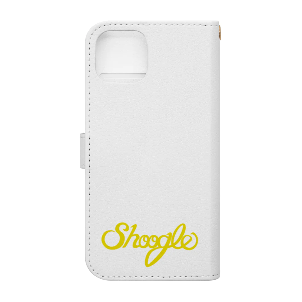 週刊少年ライジングサンズのShoogle(シューグル・週グル・週刊少年グルメ)ロゴ イエロー Book-Style Smartphone Case :back