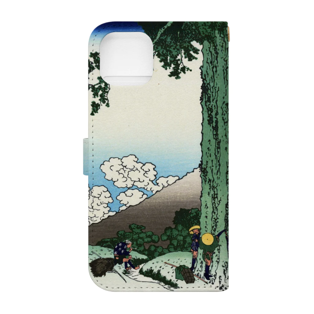 寿めでたや(ukiyoe)の葛飾北斎_冨嶽三十六景　甲州三嶌越 手帳型スマホケースの裏面