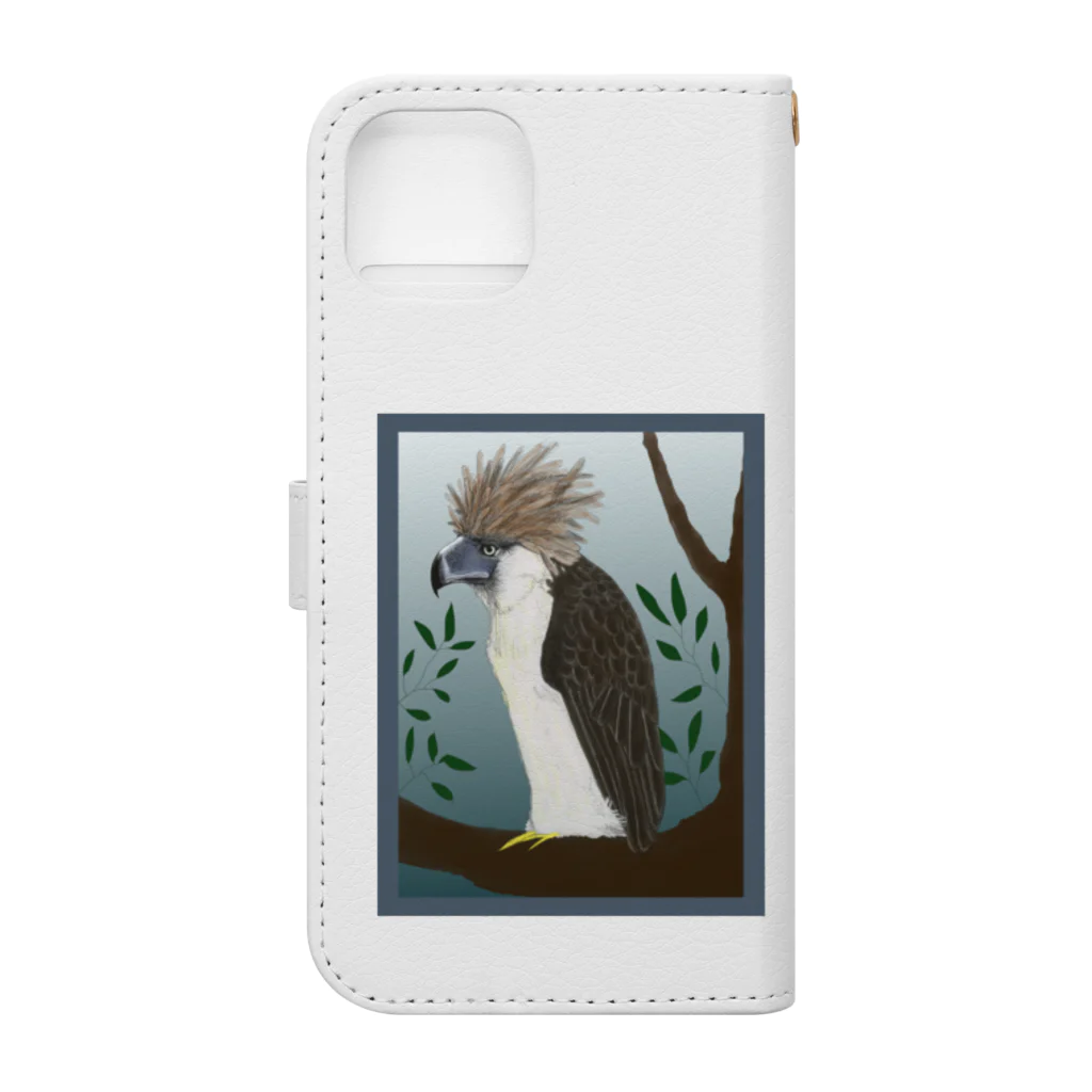 Sea of Grassの遠くを見るフィリピンワシ Book-Style Smartphone Case :back