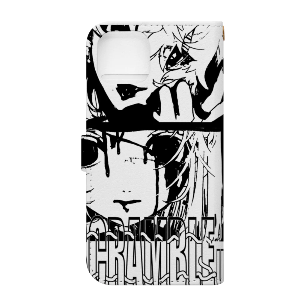 沼田ゾンビ⁉️のこれだよこれぐっず(B/W) Book-Style Smartphone Case :back