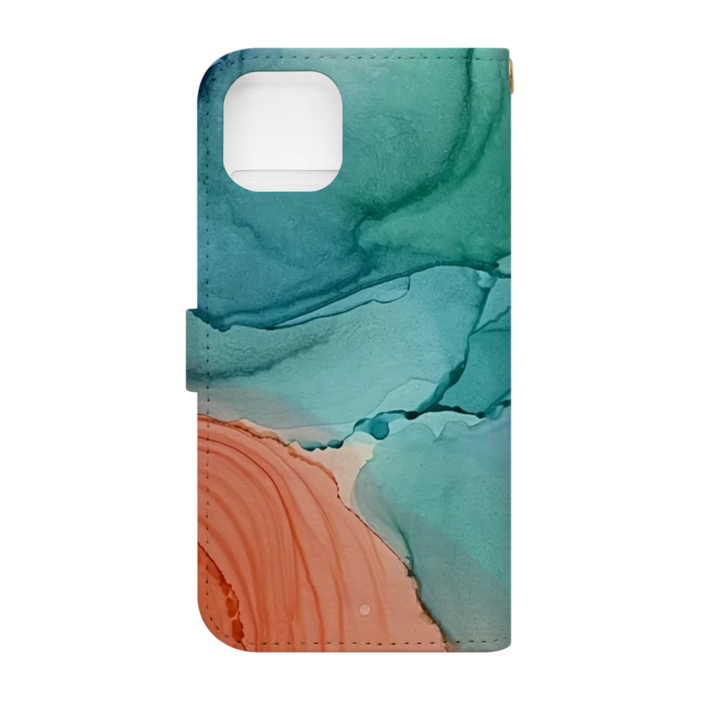 Lizamueのart://sepiared×emeraldgreen Book-Style Smartphone Case :back