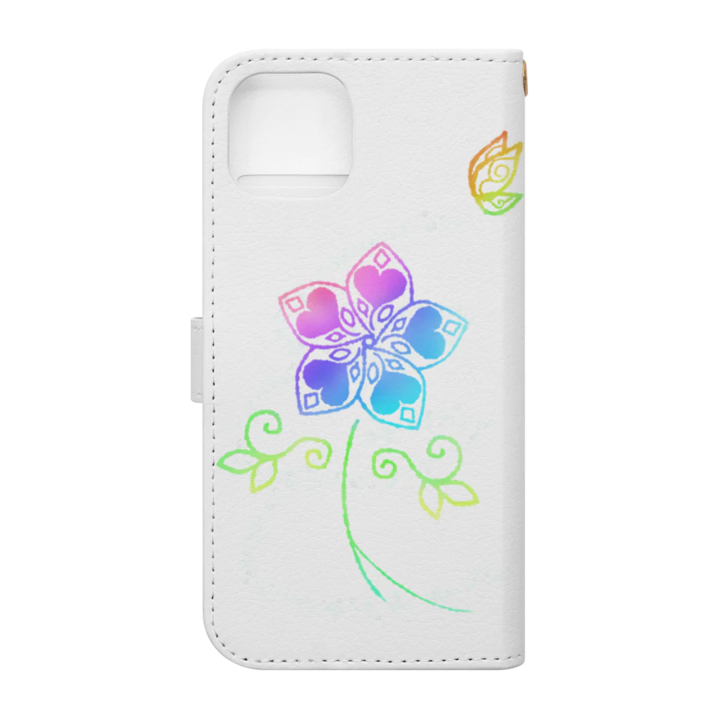 クロの店のRainbow Flower Book-Style Smartphone Case :back