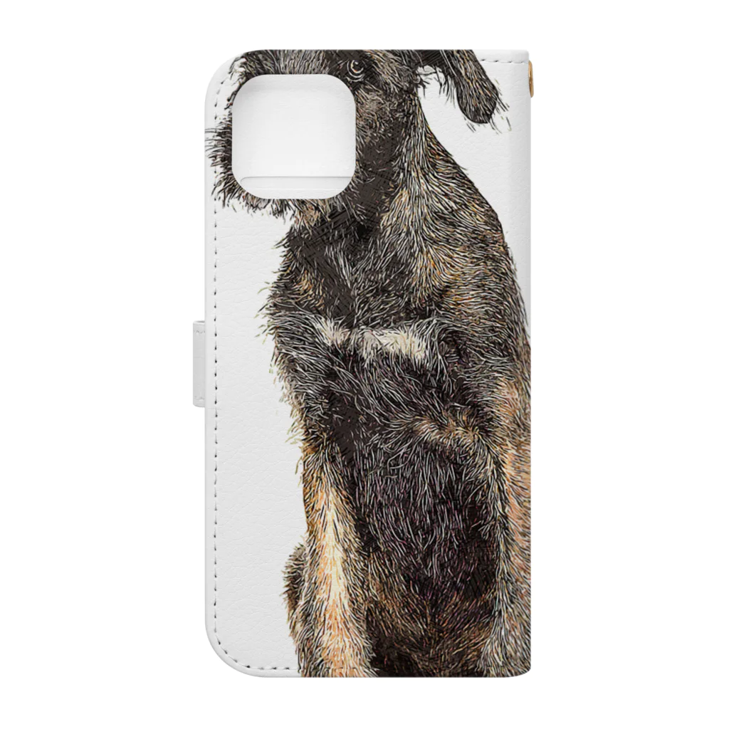 【CPPAS】Custom Pet Portrait Art Studioのクールなアイリッシュウルフハウンドドッグ Book-Style Smartphone Case :back