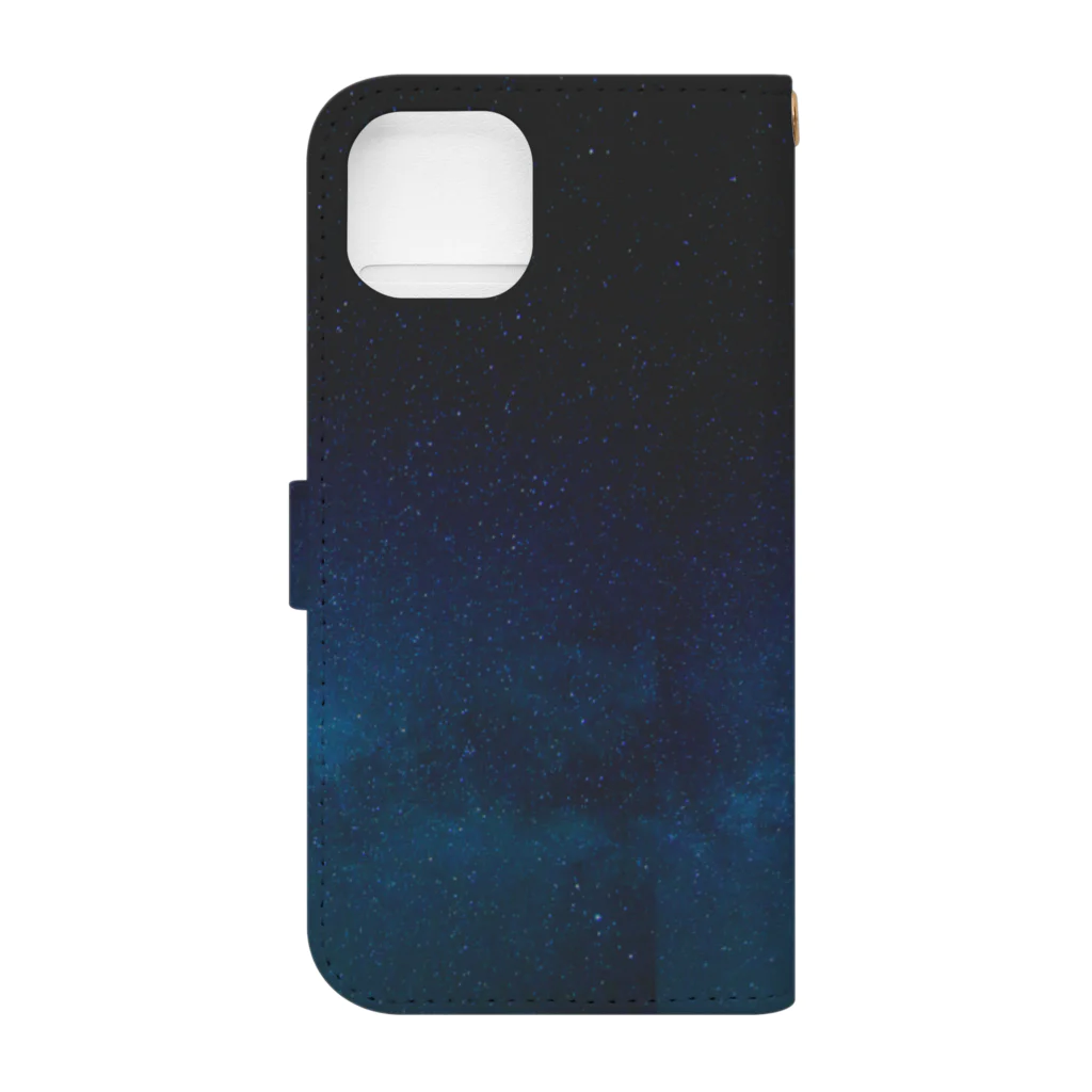 ねこづきの雑貨屋さんのねこづきの夜A（横） Book-Style Smartphone Case :back