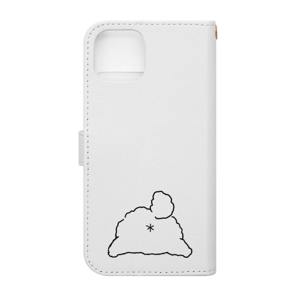 ぷぷまるのゆるプー のおしり  クロ線 Book-Style Smartphone Case :back