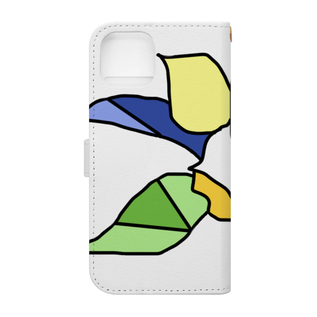 フルツの6/30 誕生花「クチナシ」 Book-Style Smartphone Case :back