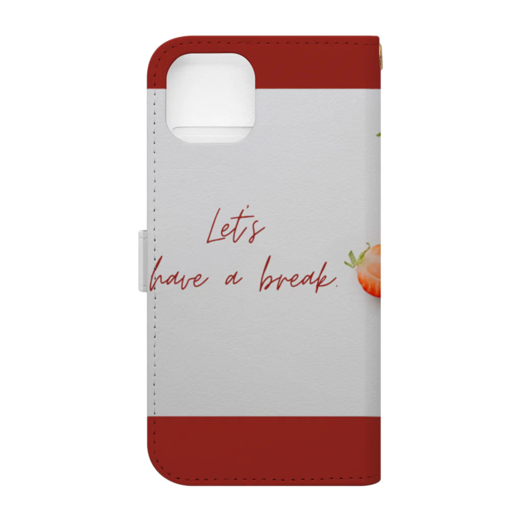 春のくまさんのいちごと休憩。 Book-Style Smartphone Case :back