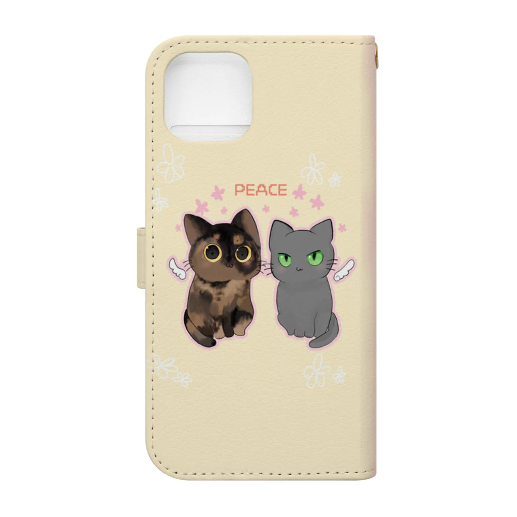 ねこほうチャンネル公式グッズの魔王平和チーム手帳型スマホケース Book-Style Smartphone Case :back