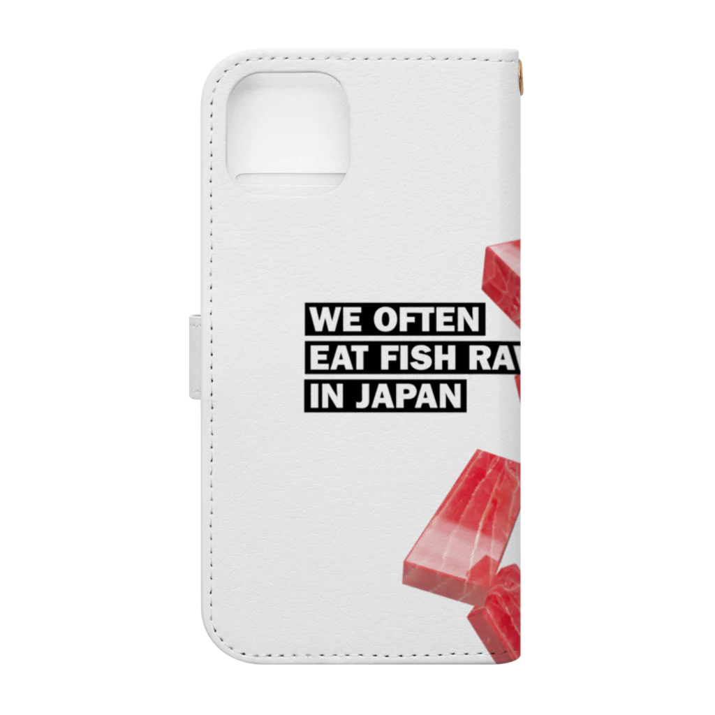 LONESOME TYPE ススの日本ではしばしば魚を生で食べる（まぐろ） Book-Style Smartphone Case :back