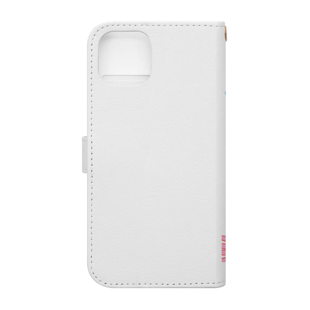 いっぷく処 てんてんの花に飛びついて喜ぶ犬 Book-Style Smartphone Case :back