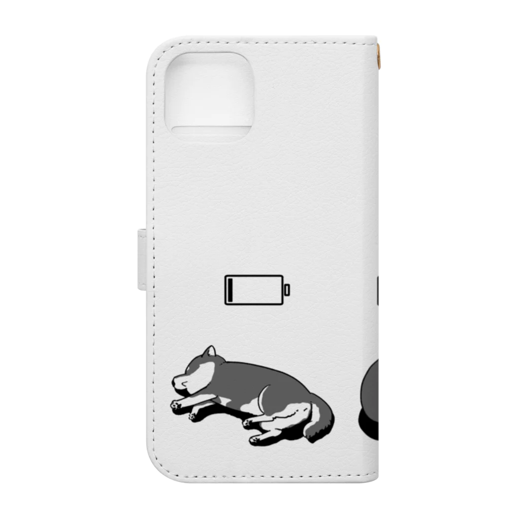 真希ナルセ（マキナル）の充電完了までの柴犬　壱 Book-Style Smartphone Case :back