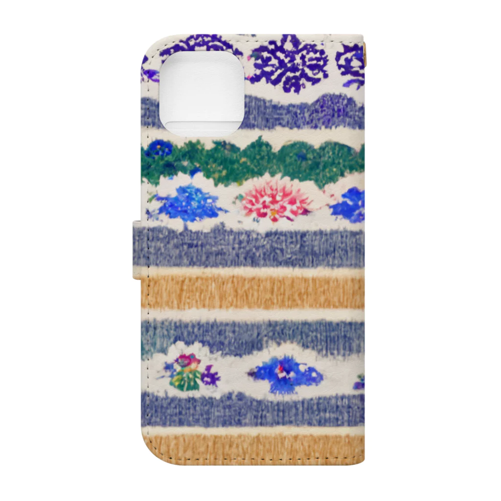 Wearing flashy patterns as if bathing in them!!(クソ派手な柄を浴びるように着る！)のオリエンタルな模様1 Book-Style Smartphone Case :back