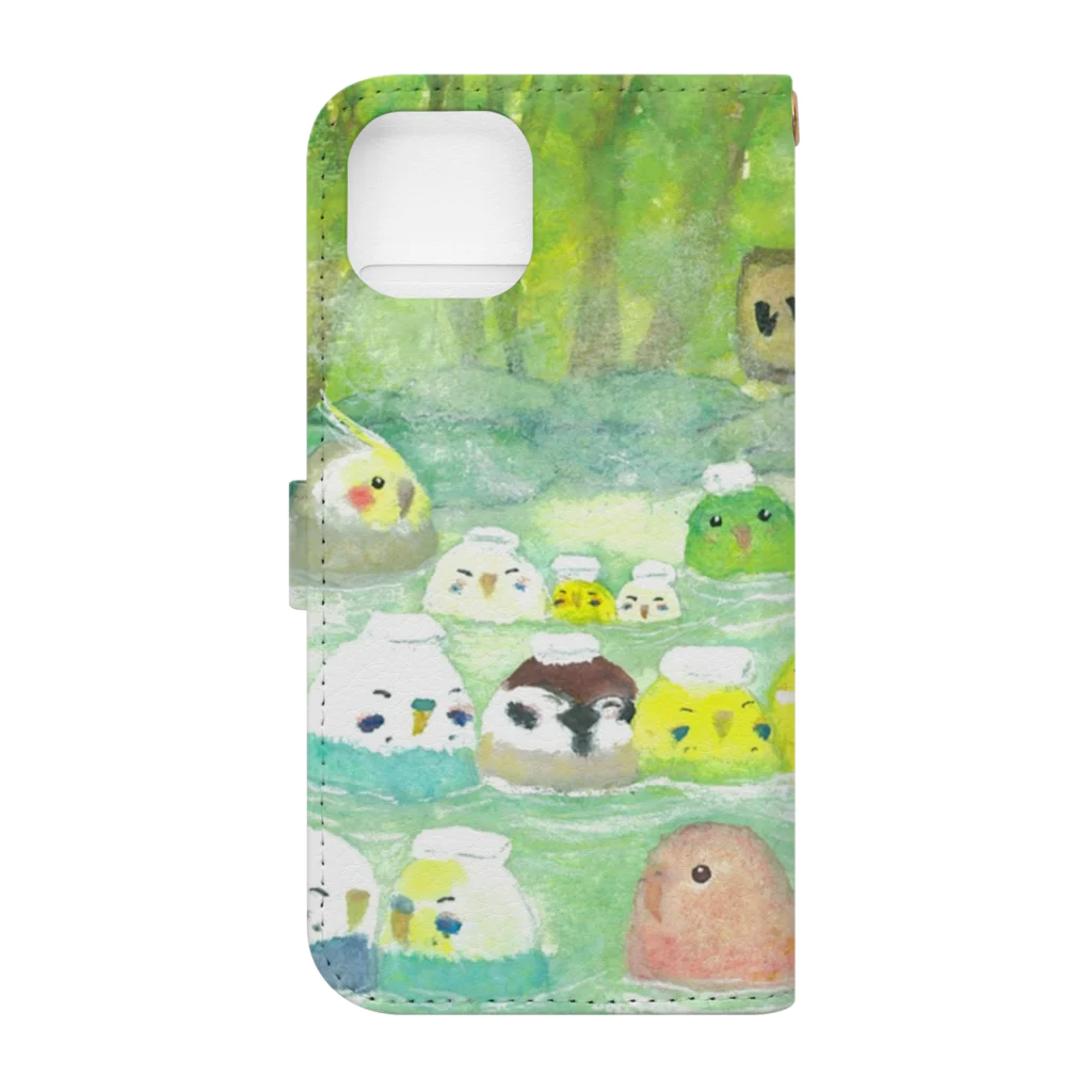 yuuwa sachi のおんせんいんこたち Book-Style Smartphone Case :back