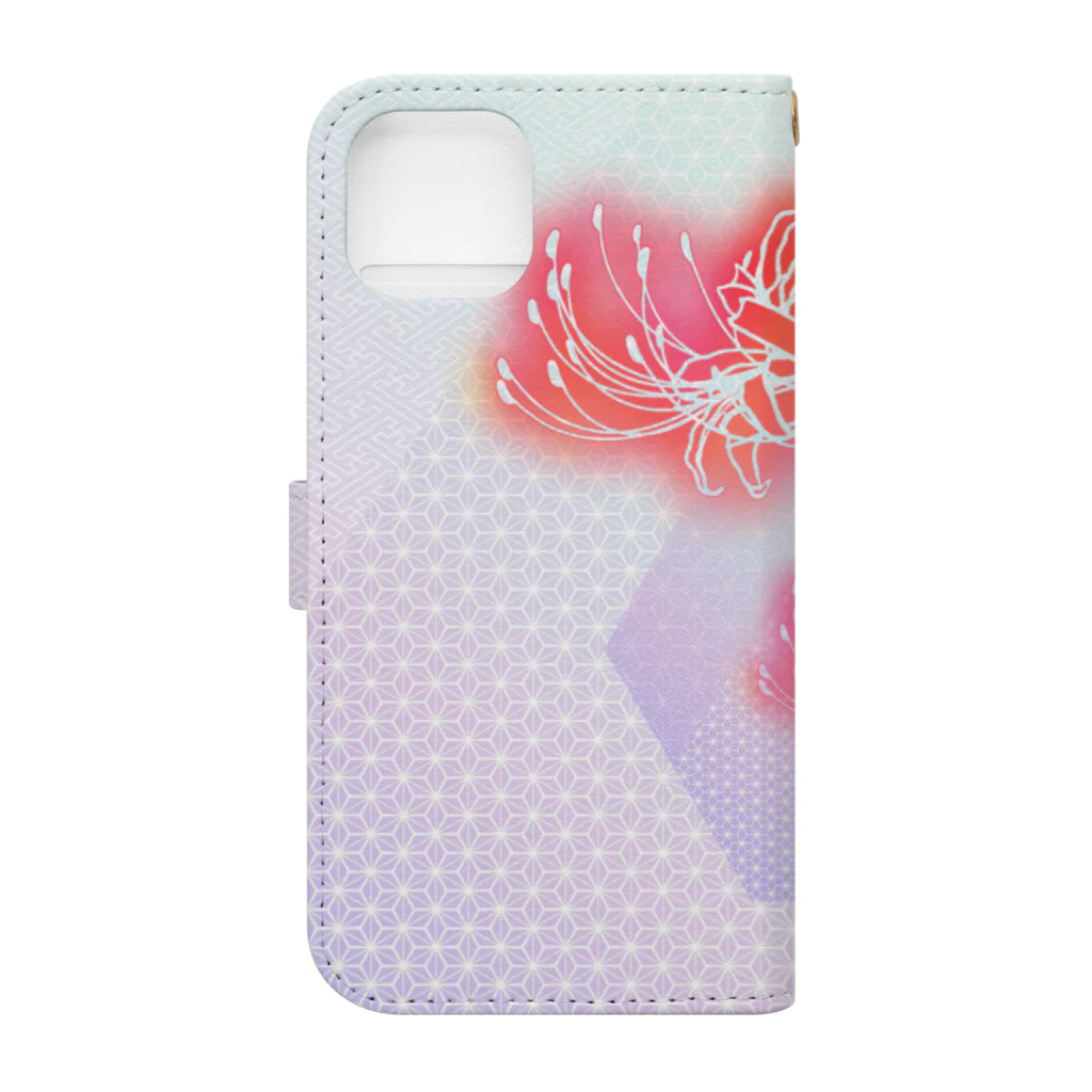 綾錦工房 りこりすの曼珠沙華 - 朧 【黄昏】 Book-Style Smartphone Case :back