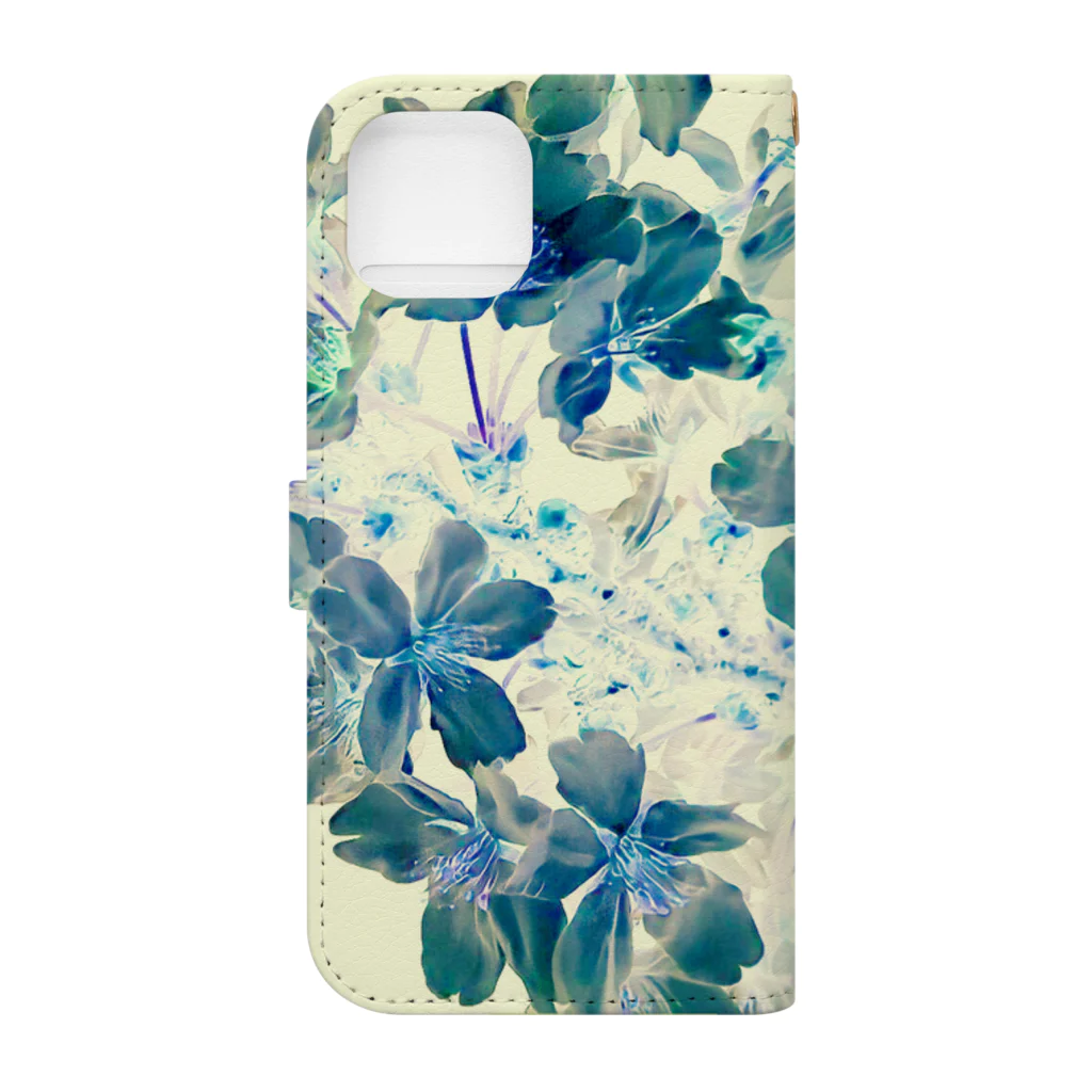 PPANG(ピーパンジー)のFlower[PPANG]イエローブルー Book-Style Smartphone Case :back