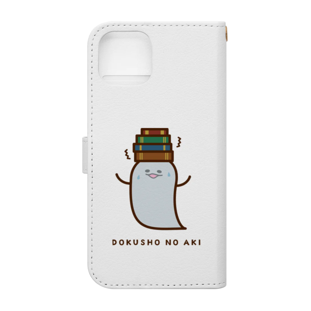 高堂玲/イラストの方の読書の秋おばけ Book-Style Smartphone Case :back