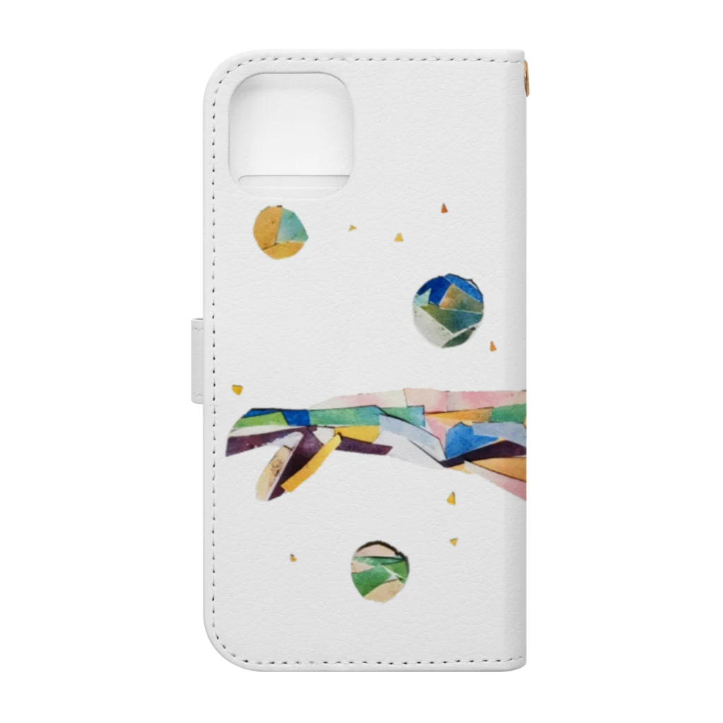 【全盲の絵描き】オバケのタムタムの【全盲の絵描き】colorful whale 背景なし Book-Style Smartphone Case :back