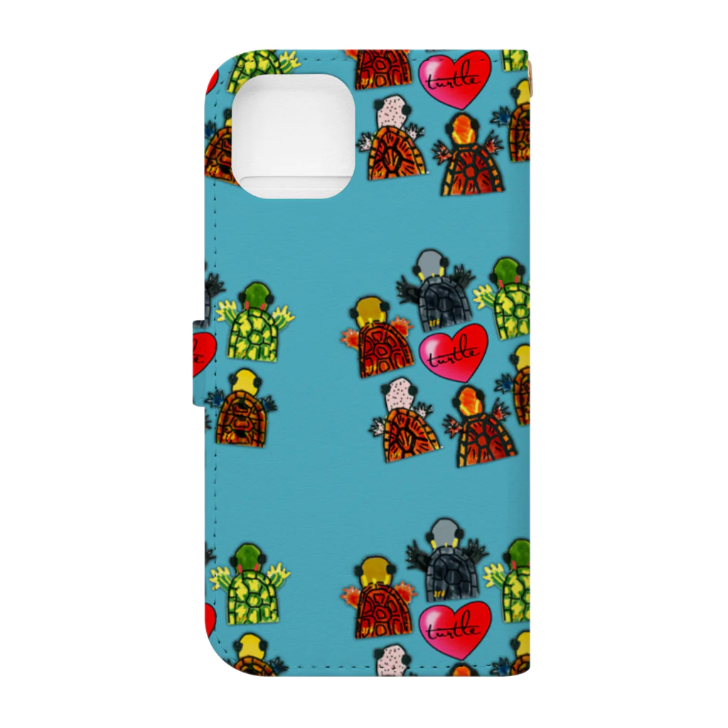 316(MIHIRO)の亀ンズ⑤ フルグラフィック Book-Style Smartphone Case :back