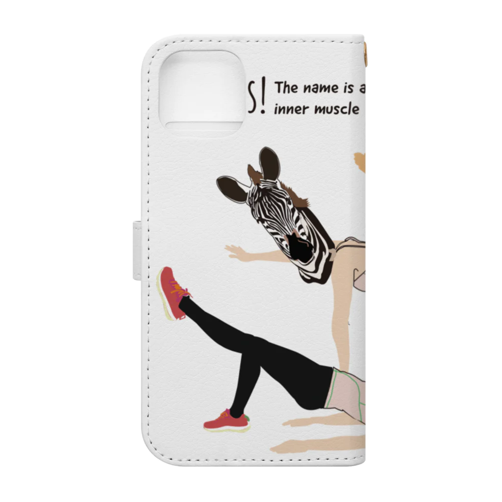 Drecome_Designのピラティス・シマウマ Book-Style Smartphone Case :back