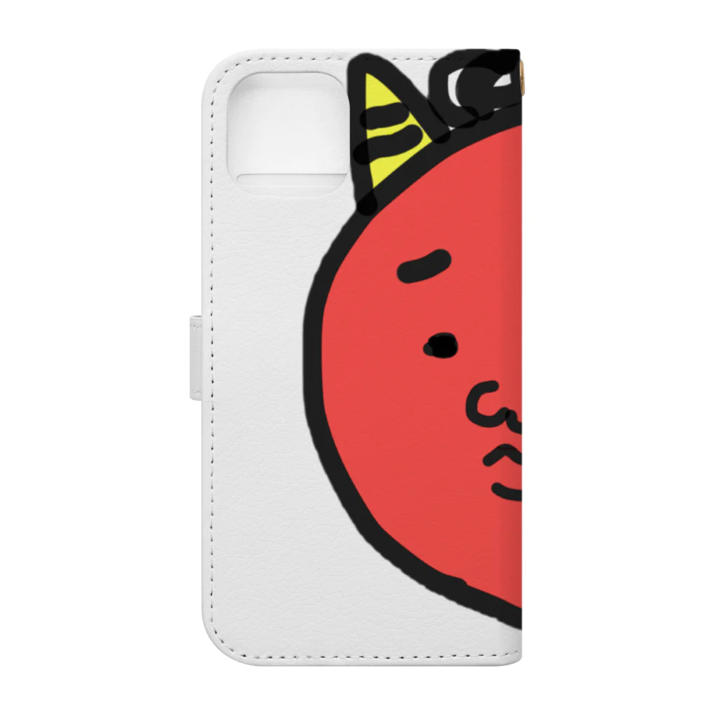 ゆんぴー@豆絞り協会のひとのあかおにくん Book-Style Smartphone Case :back