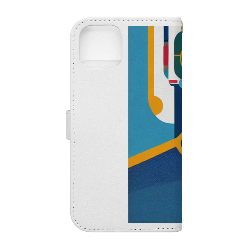 persona_1のレトロロボットくん Book-Style Smartphone Case :back