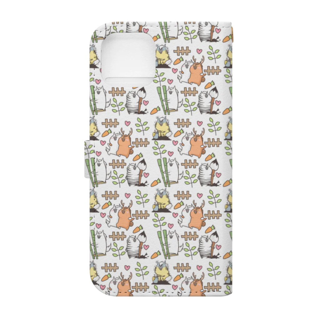 うまさんのいる日常の動物園とうまさん Book-Style Smartphone Case :back