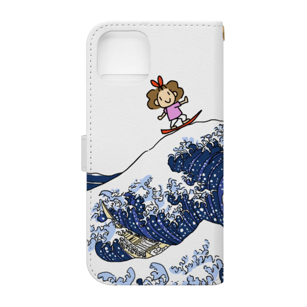 パー子/お絵描きやの波乗りパー子 Book-Style Smartphone Case :back