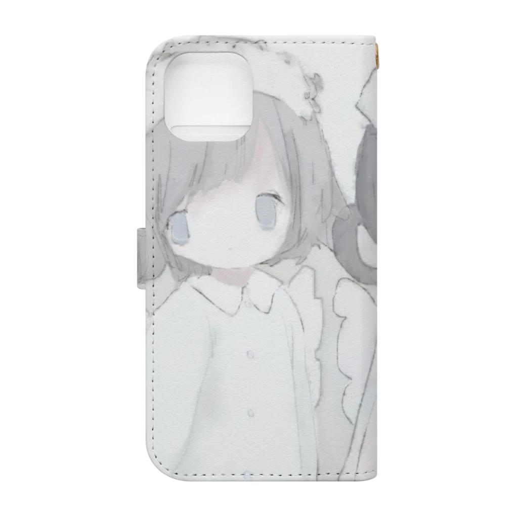 「ごめん々ね 」と言っの電腦蚕姿 Book-Style Smartphone Case :back